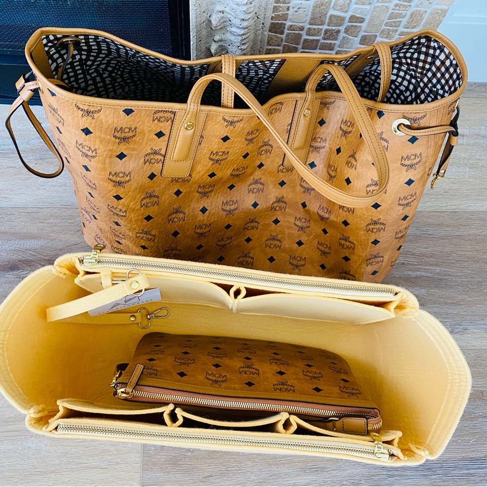 🎉🥳NEW! AlgorithmBags Purse Organizer Insert for MCM Liz Large Cognac Tan 👑